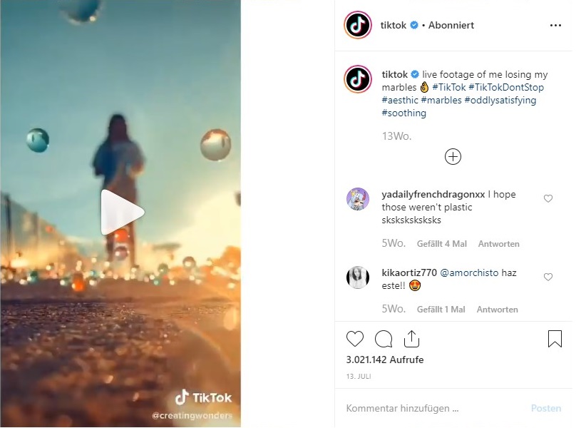 tiktok-beispiel TikTok Beispiel Instagram