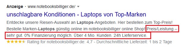 Beispiel Screenshot Google Ads notbooksbilliger.de Beispiel Screenshot Google Ads notbooksbilliger.de